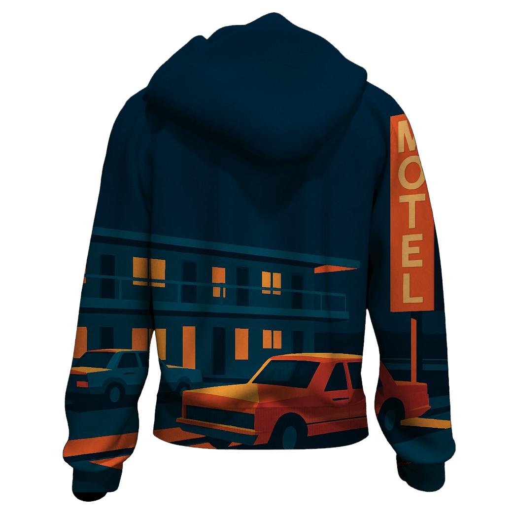 Retro Highway Motel Night designer hoodies