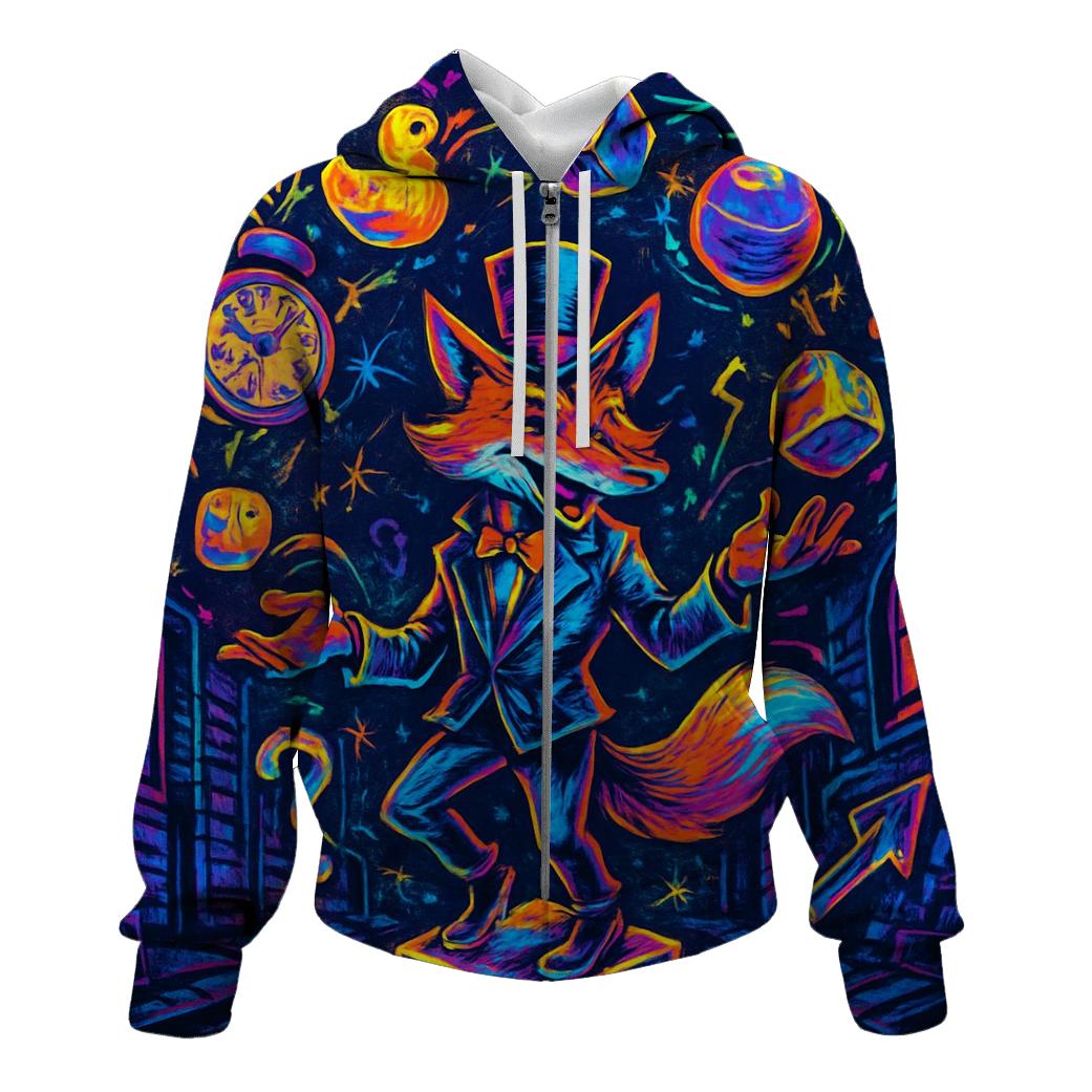Chaos Juggler Fox printed hoodies