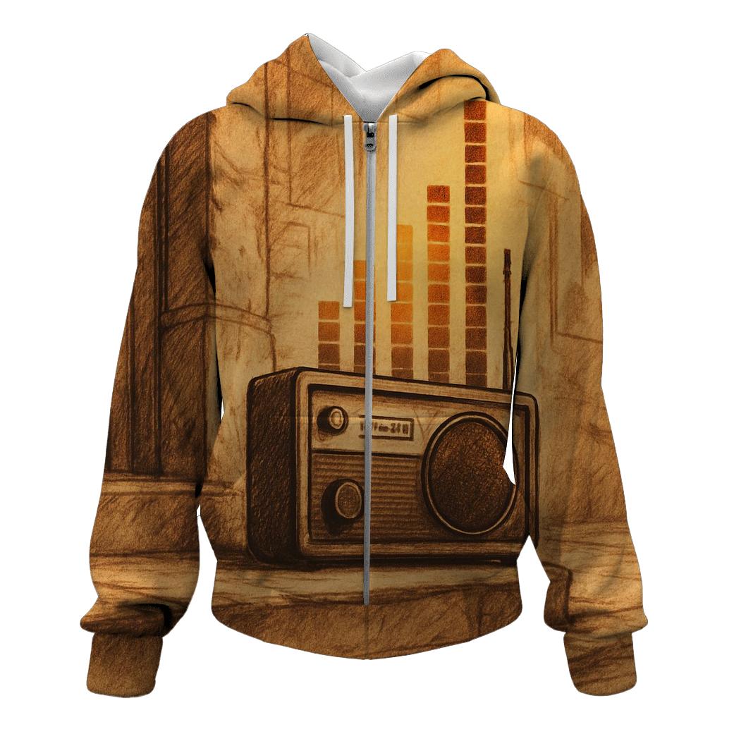 Sepia Street Radio Corner graphic hoodies