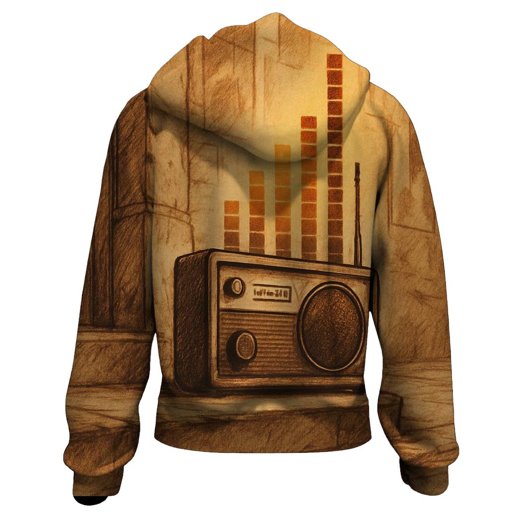 Sepia Street Radio Corner graphic hoodies