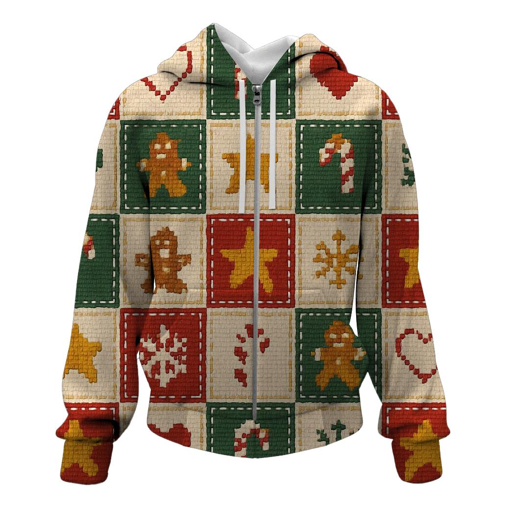 Gingerbread Cookie Confetti Grid Design custom hoodies
