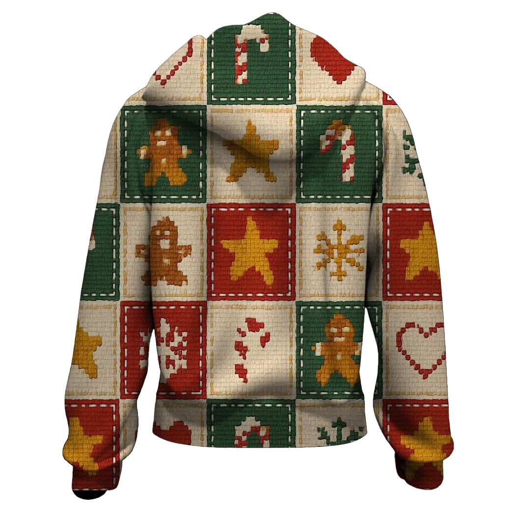 Gingerbread Cookie Confetti Grid Design custom hoodies