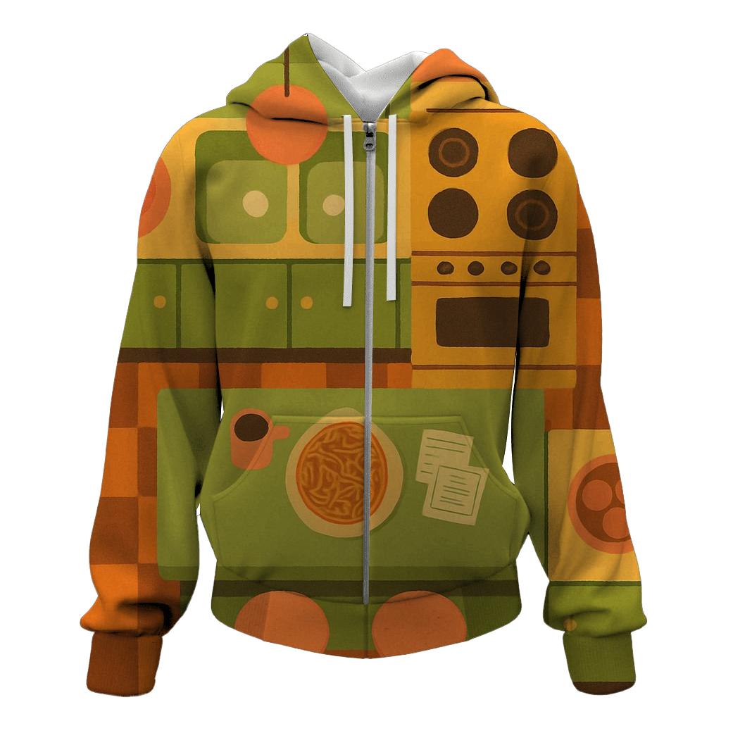Funky Kitchen Checkerboard zip-up hoodies