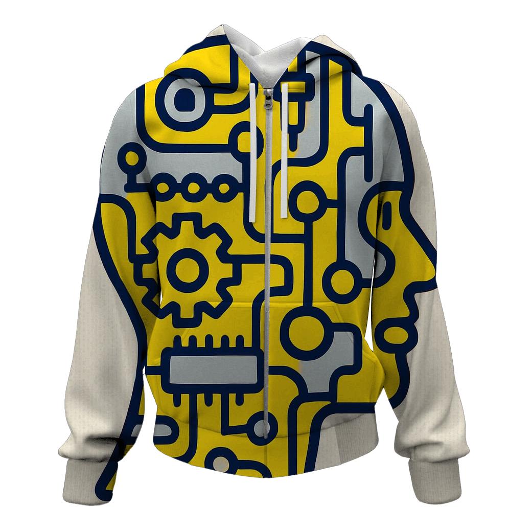 Retro Circuit Pop Portrait lightweight hoodies