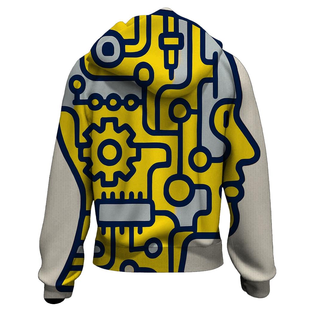 Retro Circuit Pop Portrait lightweight hoodies