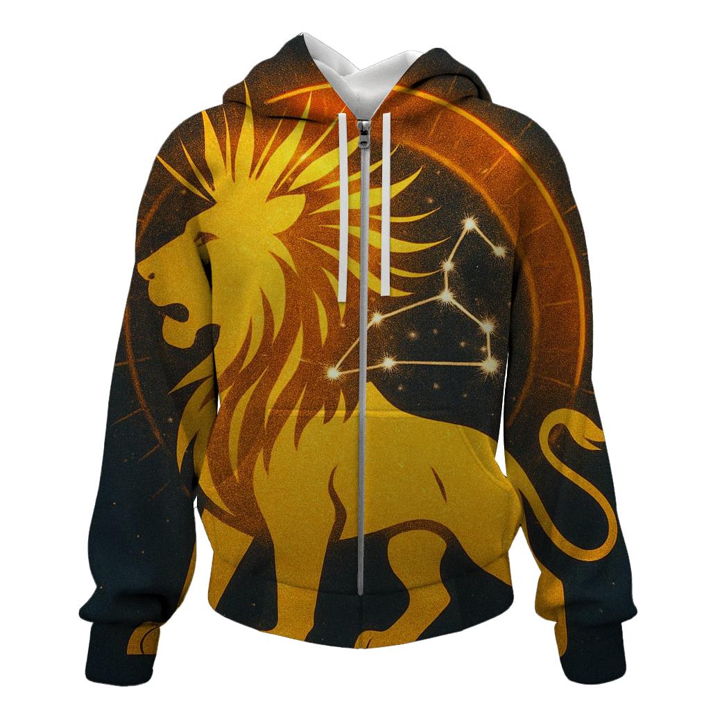 Leo Solar Crown Starburst embroidered hoodies