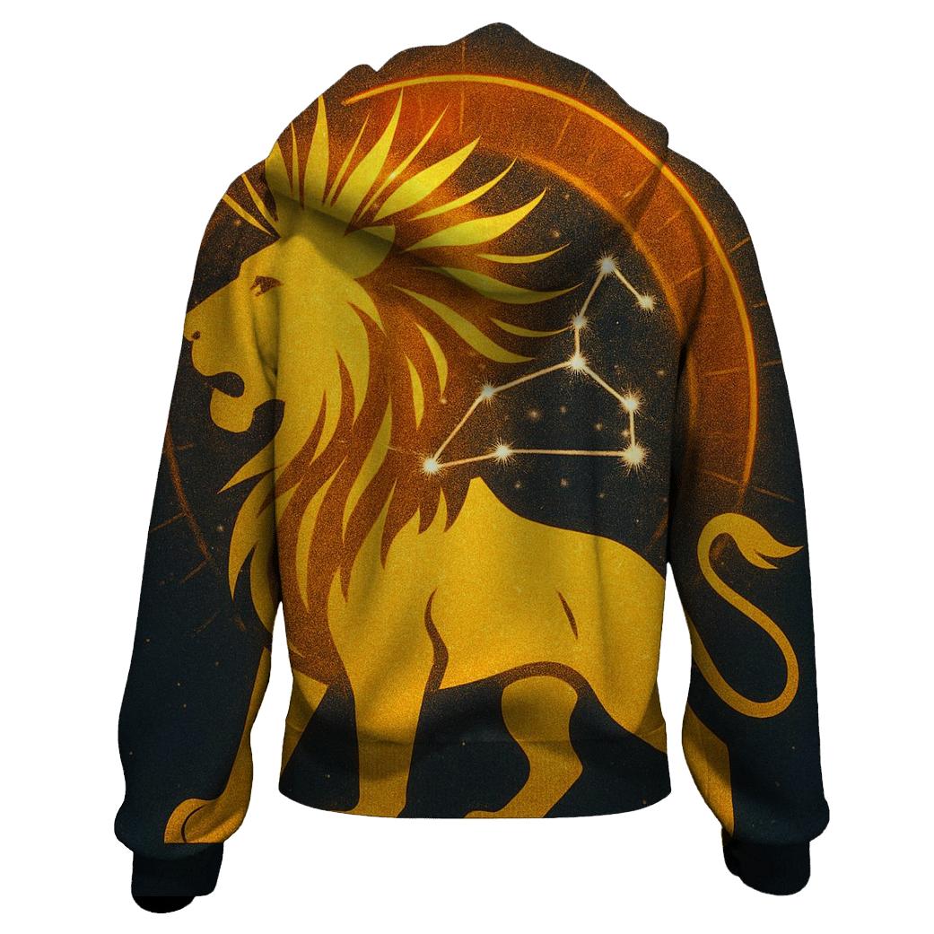 Leo Solar Crown Starburst embroidered hoodies