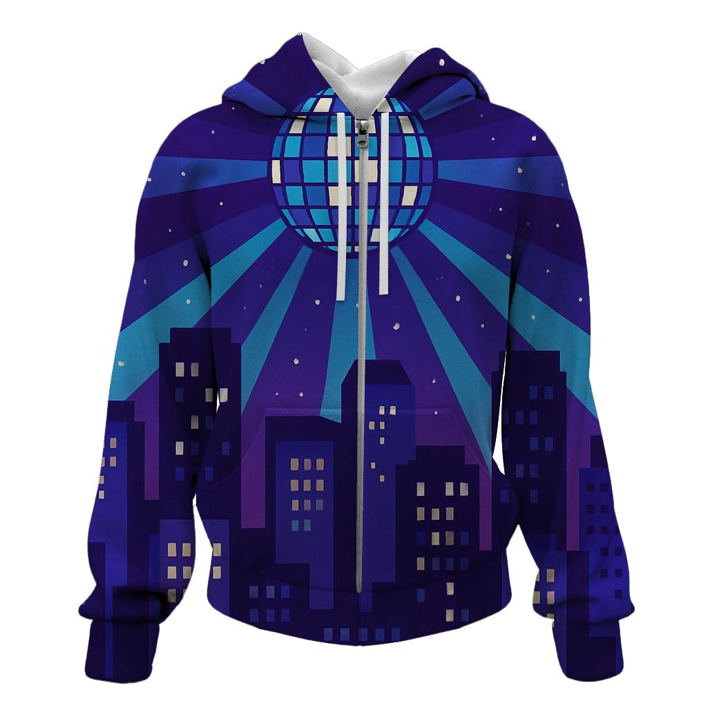 Disco City Skyline Glow hoodies fashion
