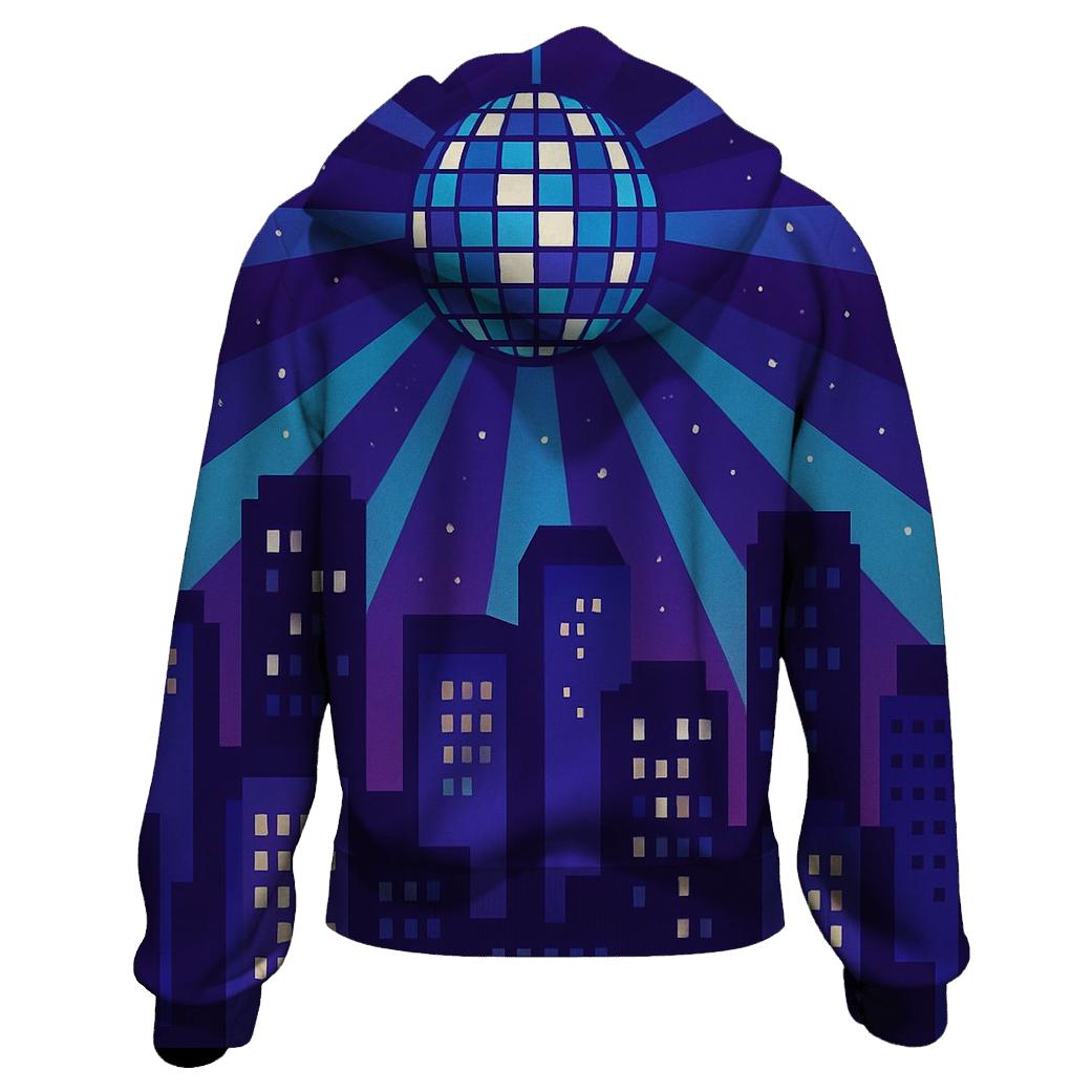 Disco City Skyline Glow hoodies fashion