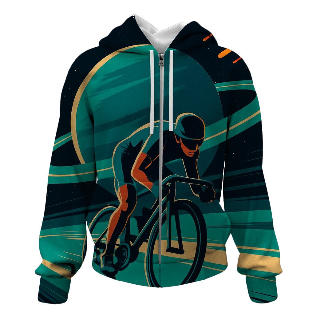 Galactic Cycling Time Trial premium hoodies