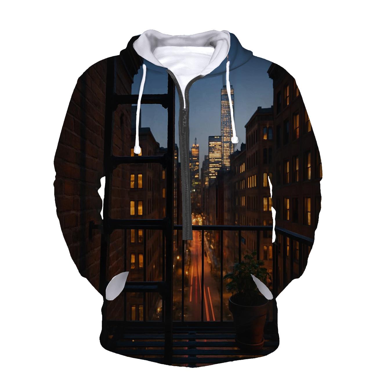 NoHo Fire Escape Framing Downtown Skyline designer hoodies