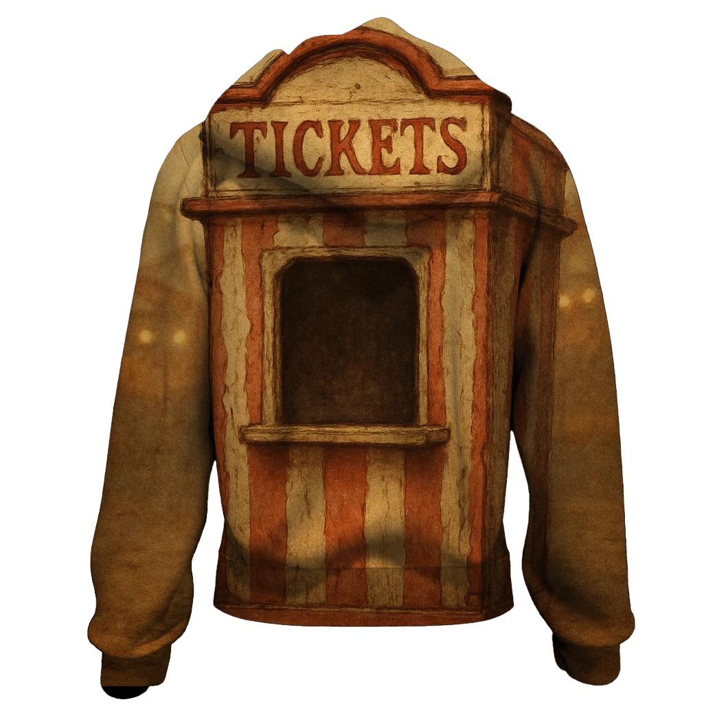 Old Carnival Ticket Booth Illustration custom hoodies
