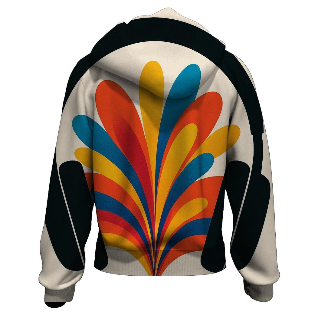 Chromatic Headphone Bloom graphic hoodies