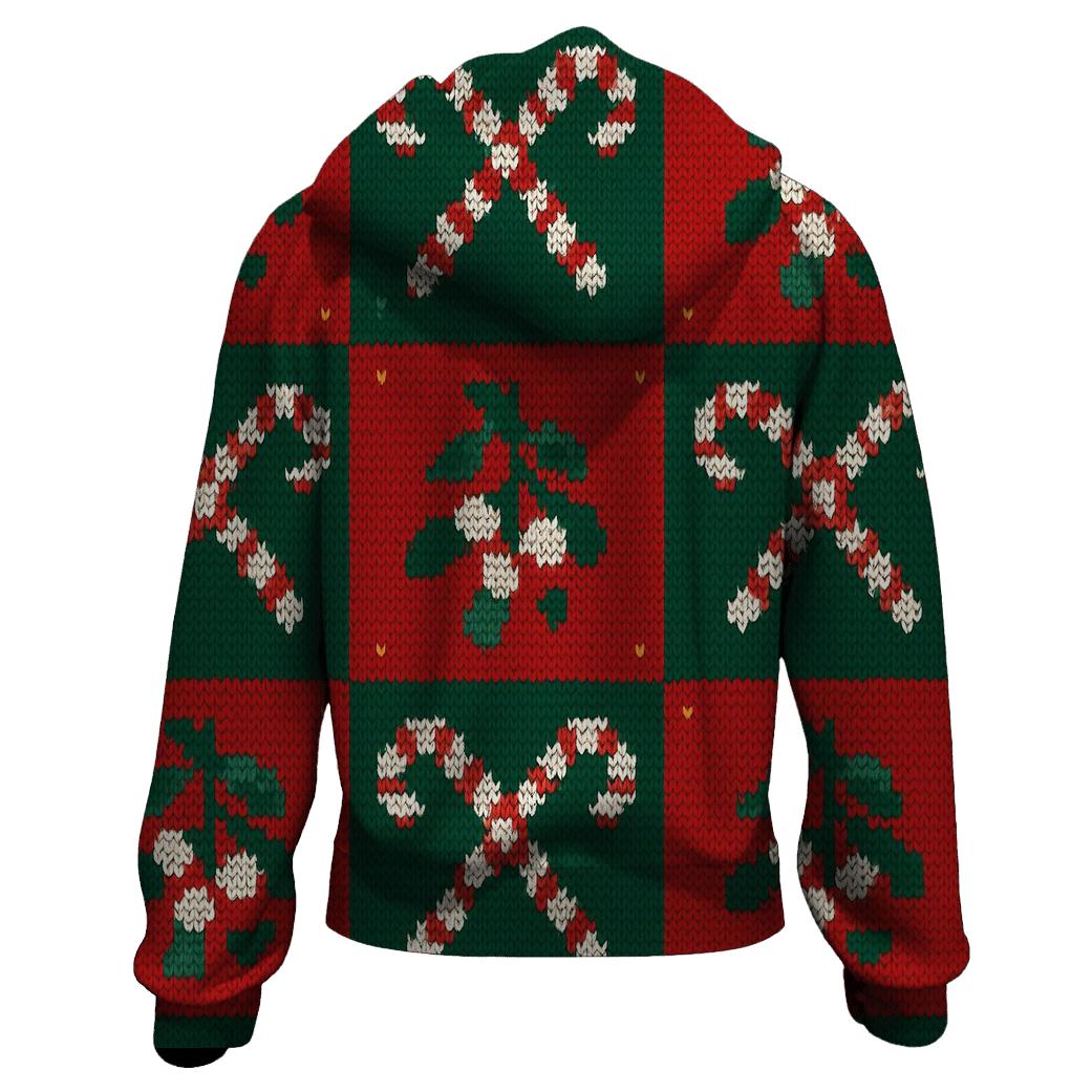Mistletoe Kisses Checkerboard Design graphic hoodies