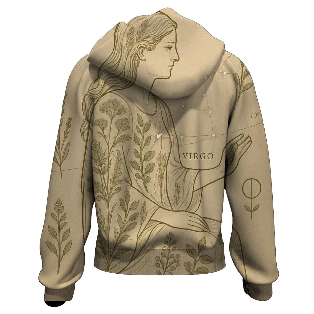 Virgo Celestial Herbarium Chart printed hoodies