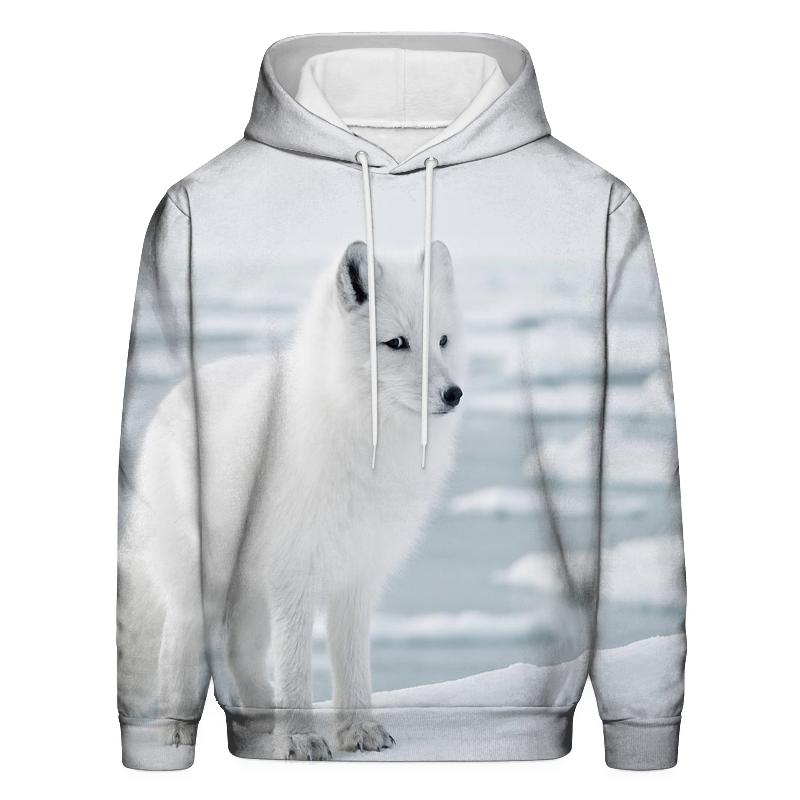 Glacial Edge Gaze Arctic Fox printed hoodies