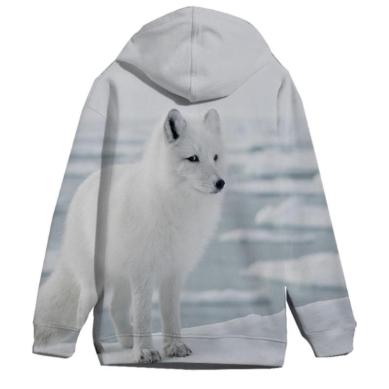 Glacial Edge Gaze Arctic Fox printed hoodies