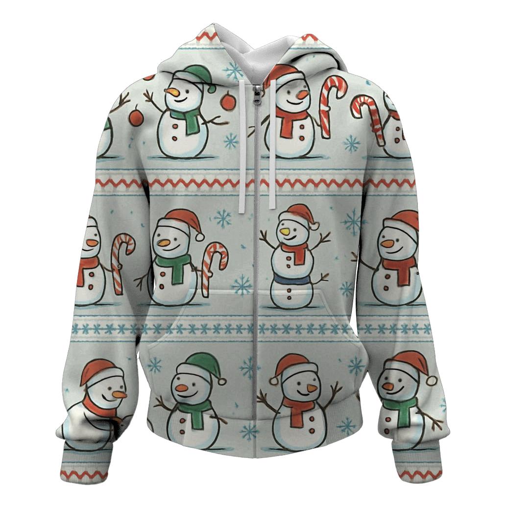 Snowman Sweater Story Panels Design printed hoodies