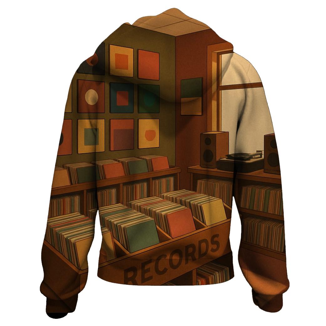 Analog Record Store Afternoon zip-up hoodies