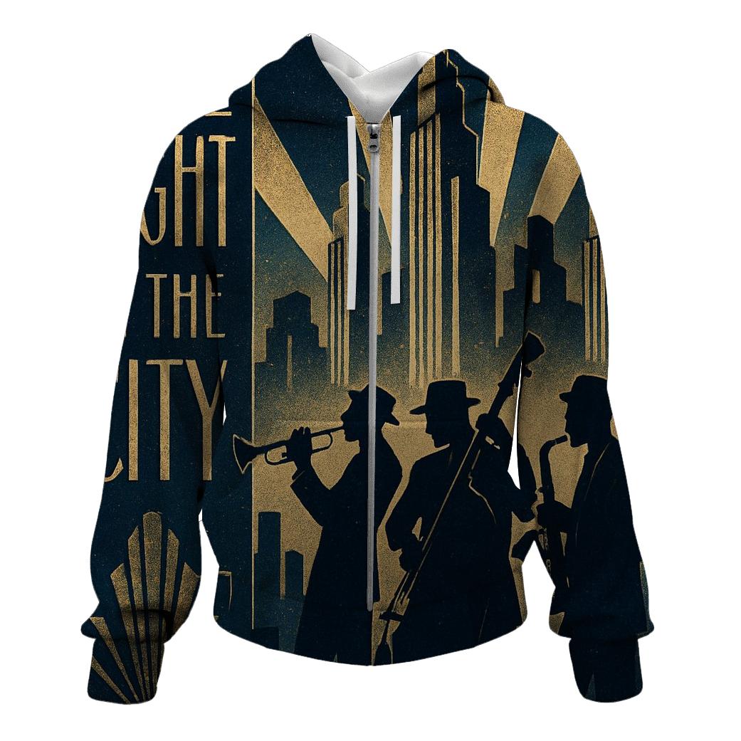 Art Deco City Jazz Night Poster pullover hoodies