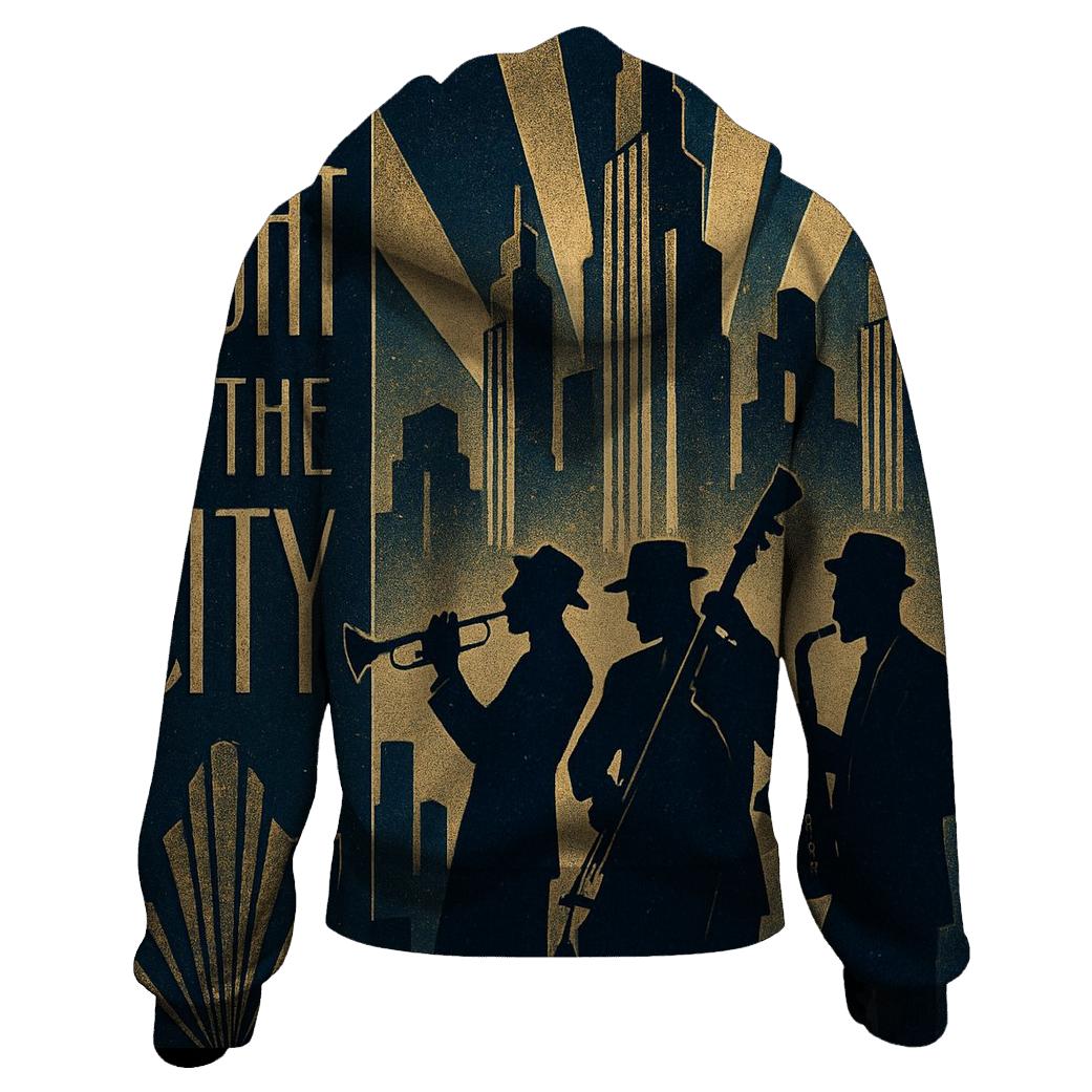 Art Deco City Jazz Night Poster pullover hoodies