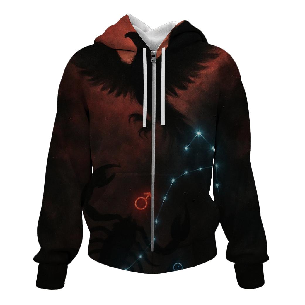 Scorpio Nebula Ascending Phoenix Scorpion premium hoodies
