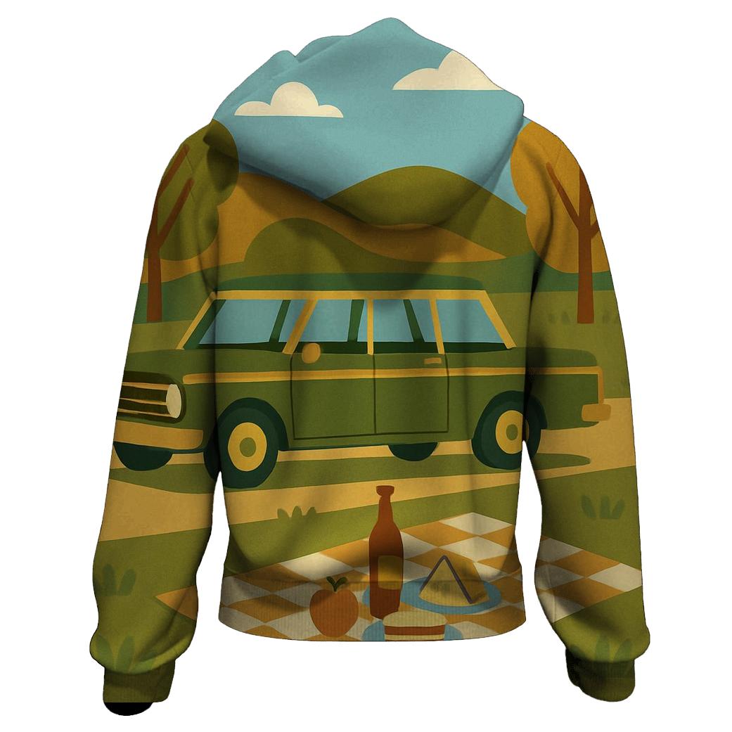 Station Wagon Picnic Stop graphic hoodies