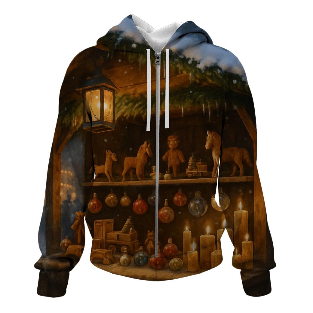 Old World Christmas Market Stall graphic hoodies