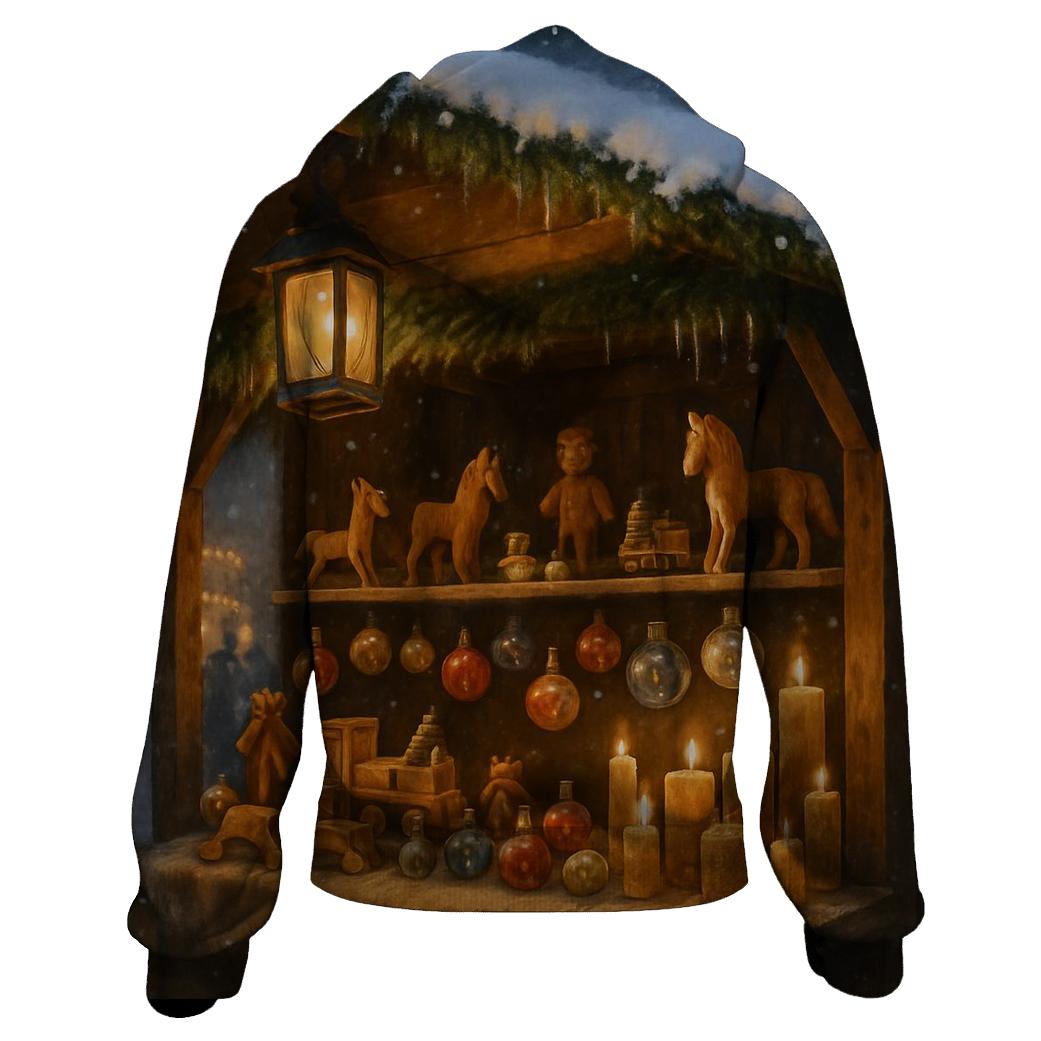 Old World Christmas Market Stall graphic hoodies