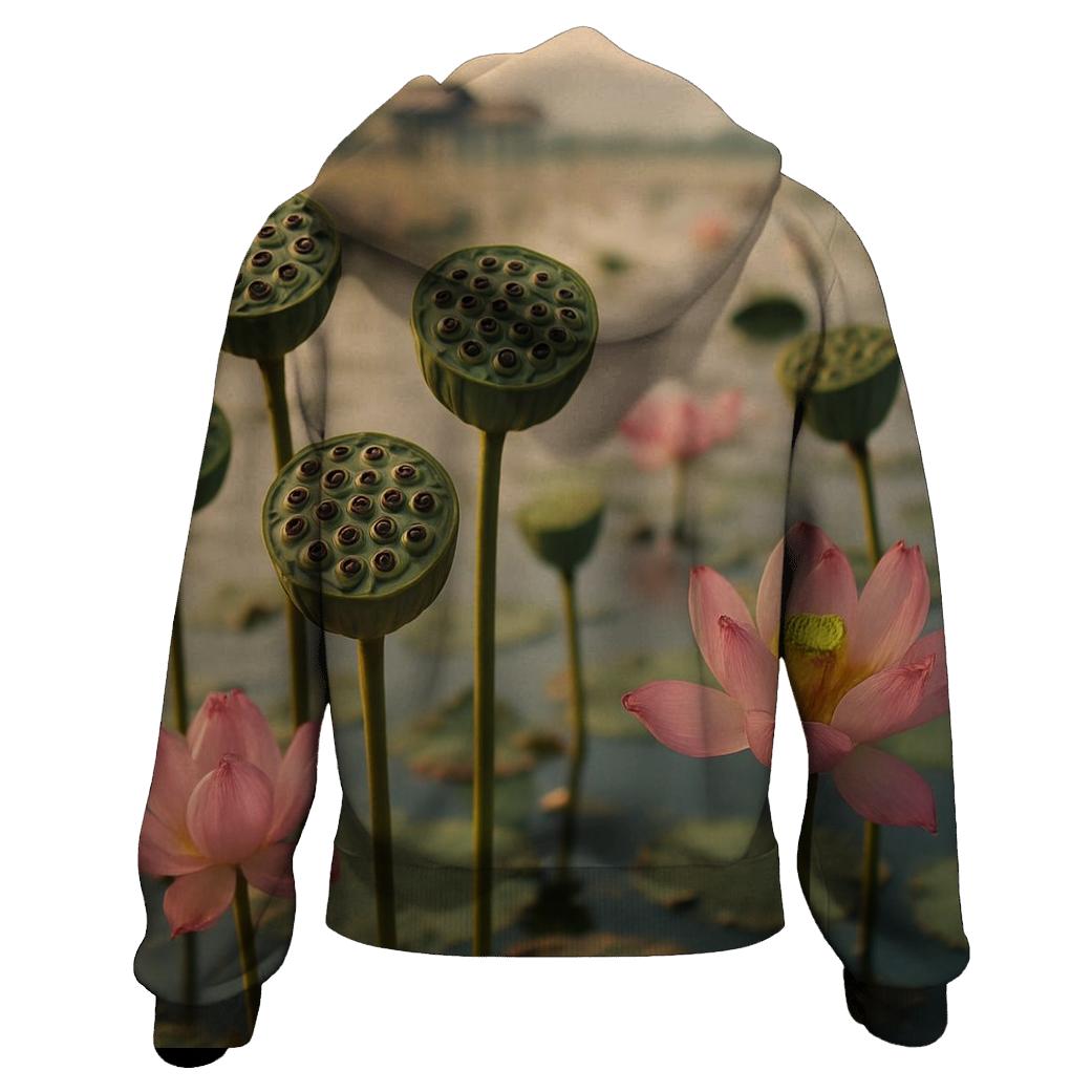 Lotus Seed Harvest On A Calm Lake hoodie styles