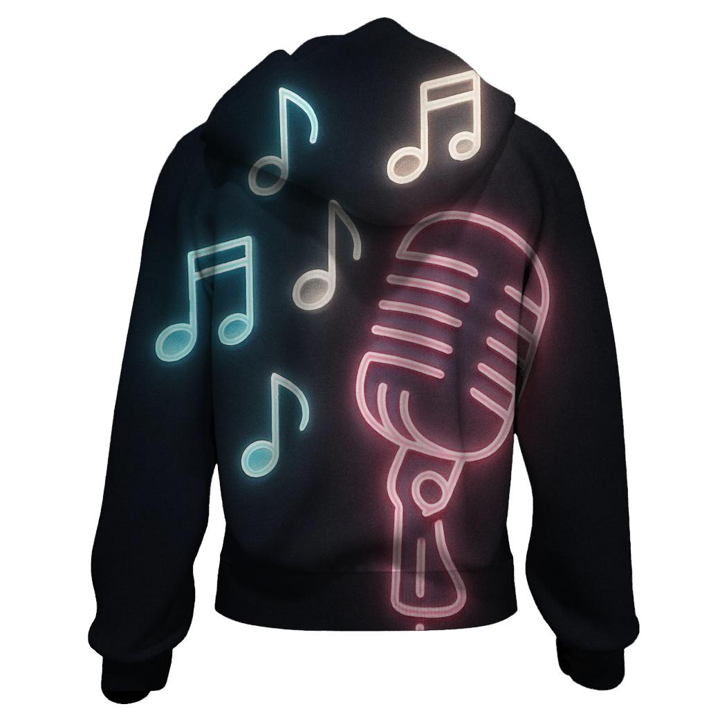 Soft Metallic Neon Sign Notes hoodie trends
