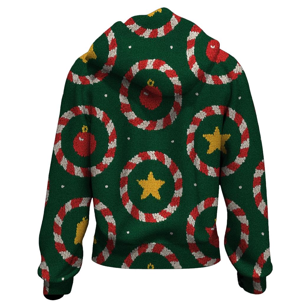 Candy Cane Carousel Rings Design embroidered hoodies