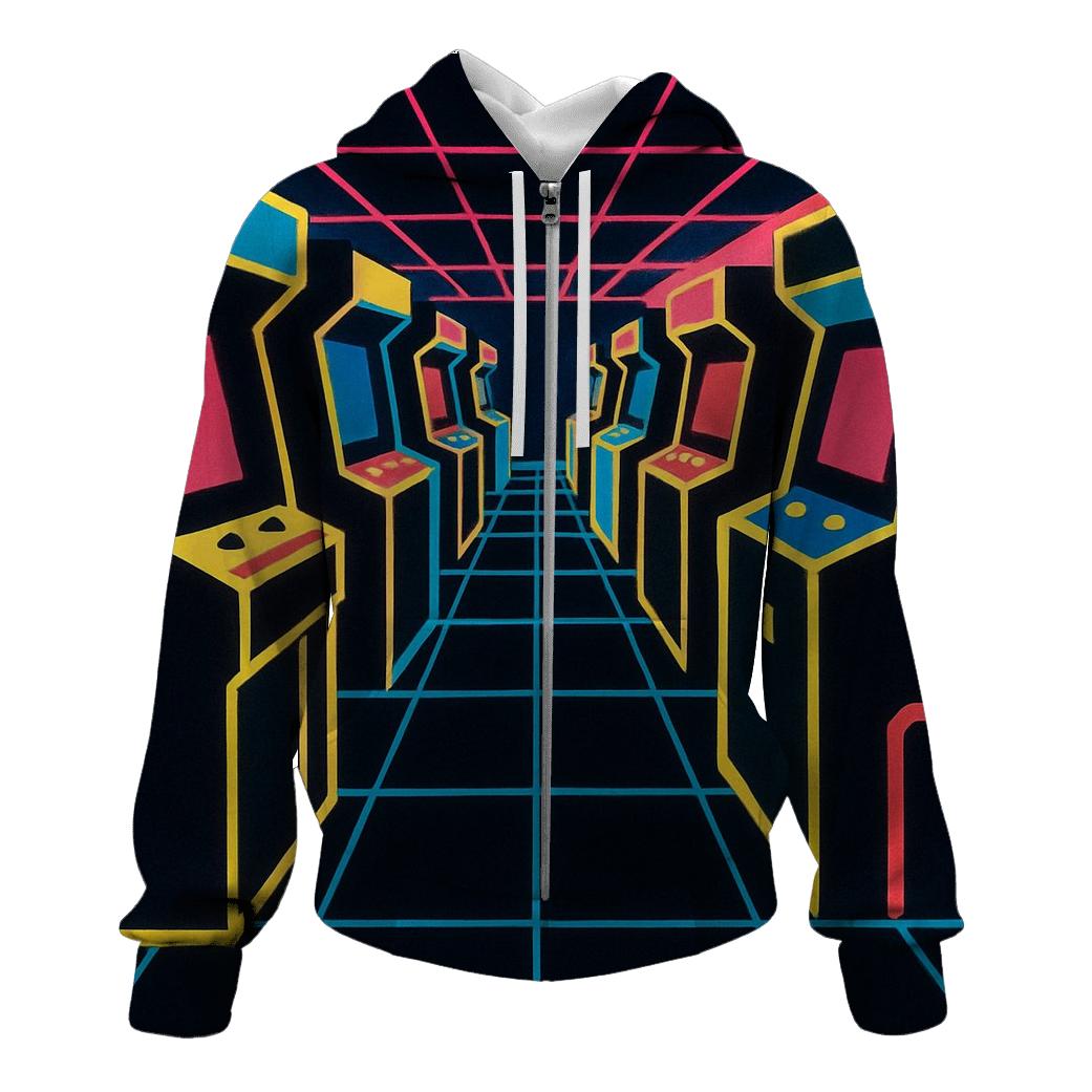 Retro Arcade Neon Lines hoodie styles