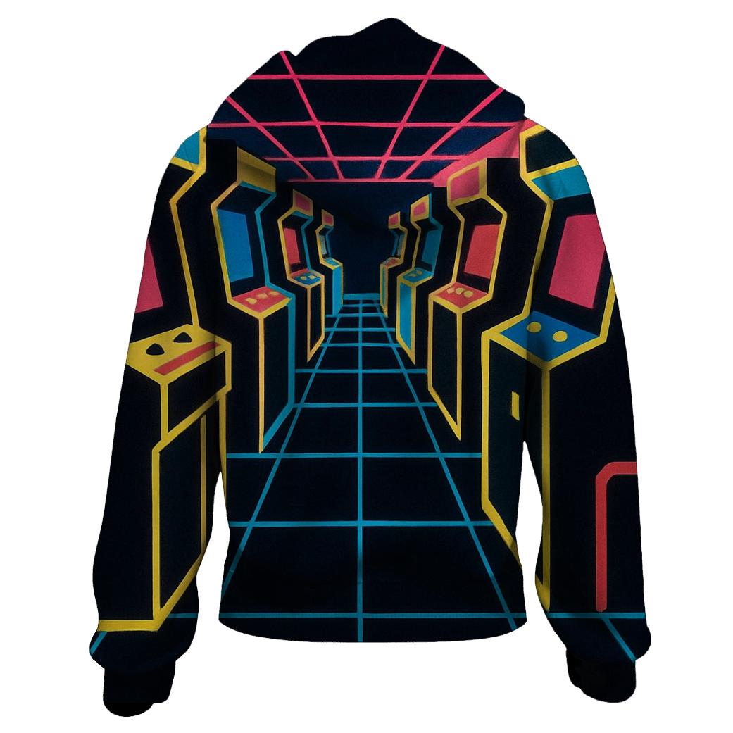 Retro Arcade Neon Lines hoodie styles