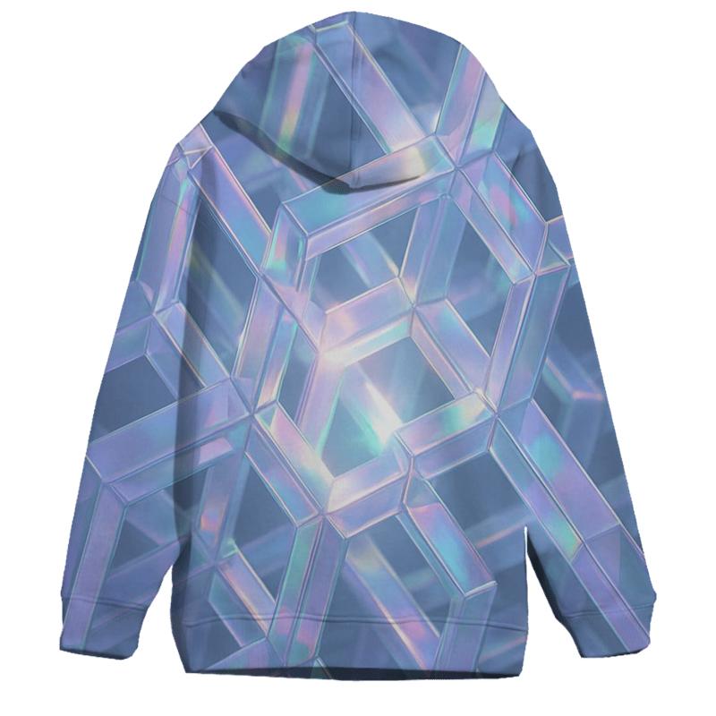 Iridescent Crystal Lattice premium hoodies