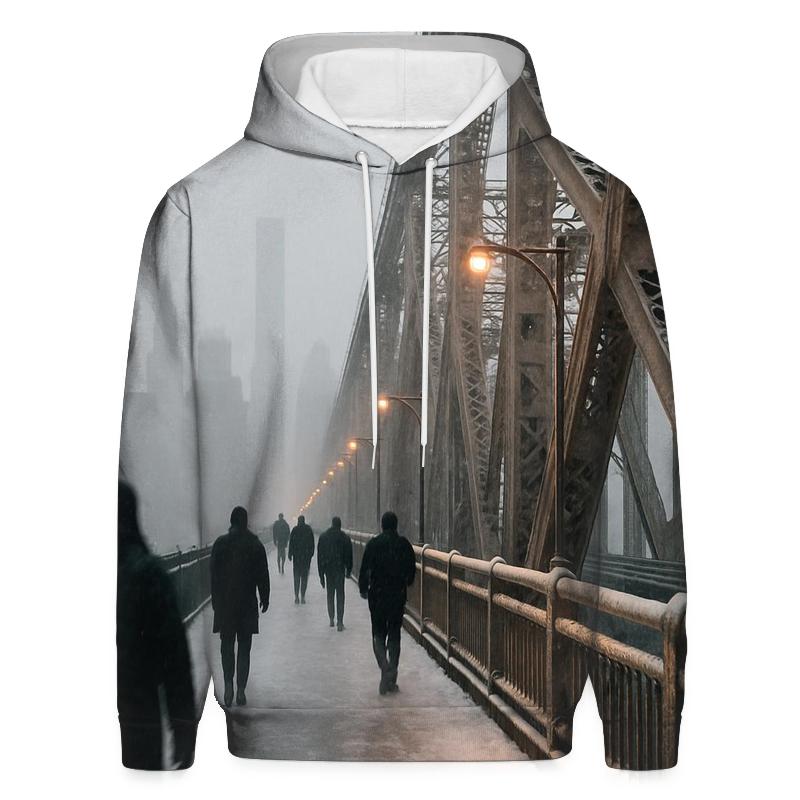 Winter Commute Over Queensboro Bridge hoodie styles