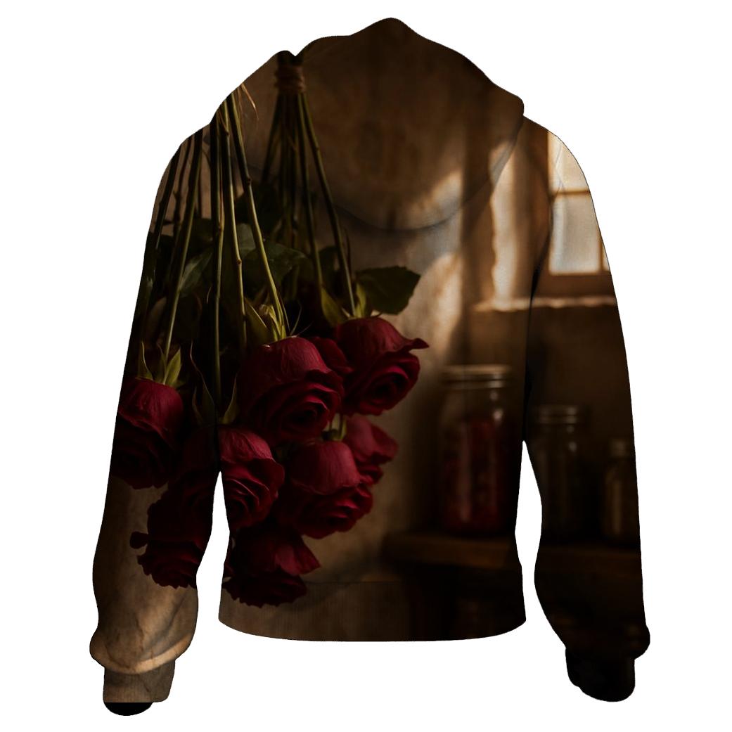 Heirloom Roses Drying In A Stone Farmhouse pullover hoodies