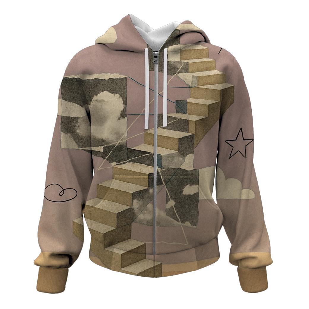Dreamscape Stairway Collage embroidered hoodies