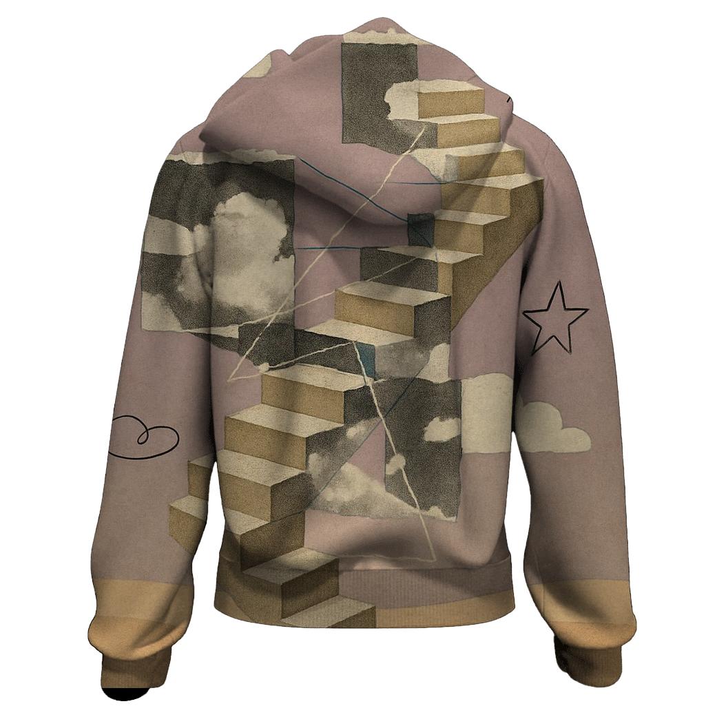 Dreamscape Stairway Collage embroidered hoodies