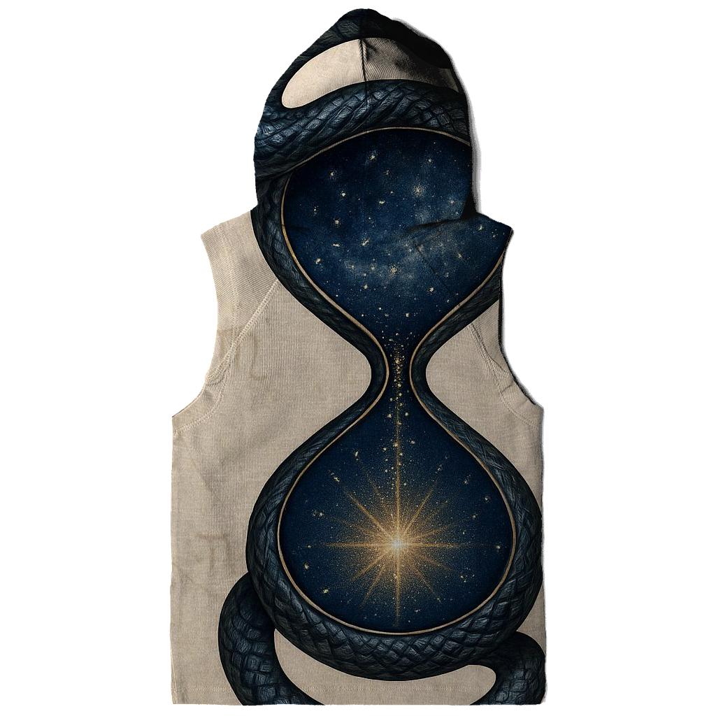 Cosmic Serpent Hourglass printed hoodies