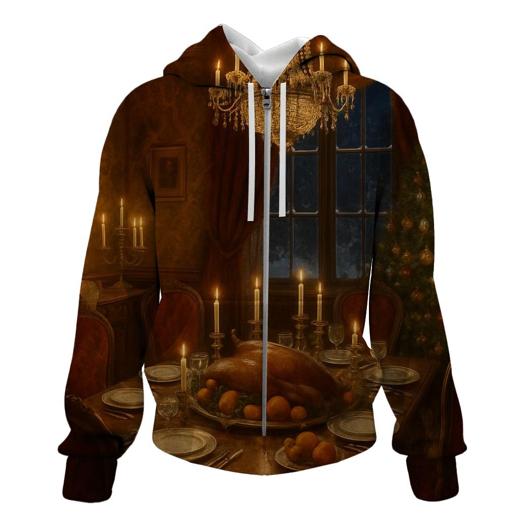 Victorian Parlor Christmas Supper heavyweight hoodies