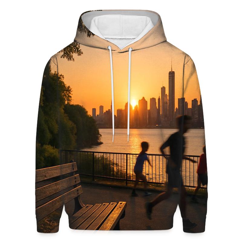 Harlem Riverside Sunset Skyline hoodie designs