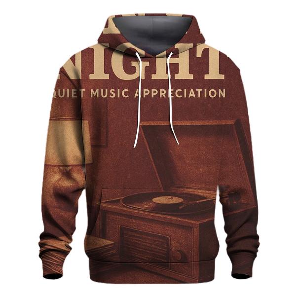 Vintage Vinyl Listening Room Poster embroidered hoodies