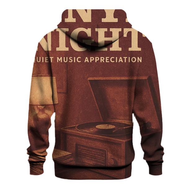Vintage Vinyl Listening Room Poster embroidered hoodies