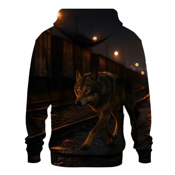 Urban Rail Yard Lone Wolf printed hoodies
