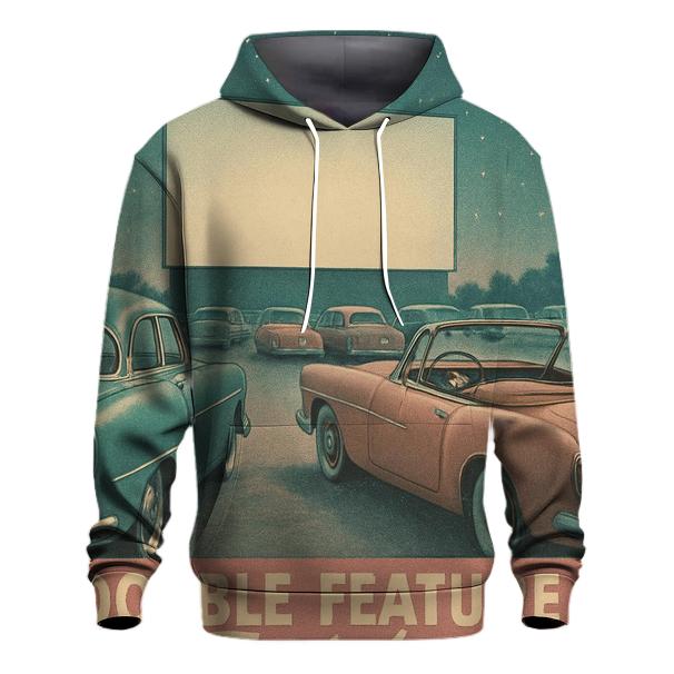 Retro Drive In Theater Romance Scene custom hoodies