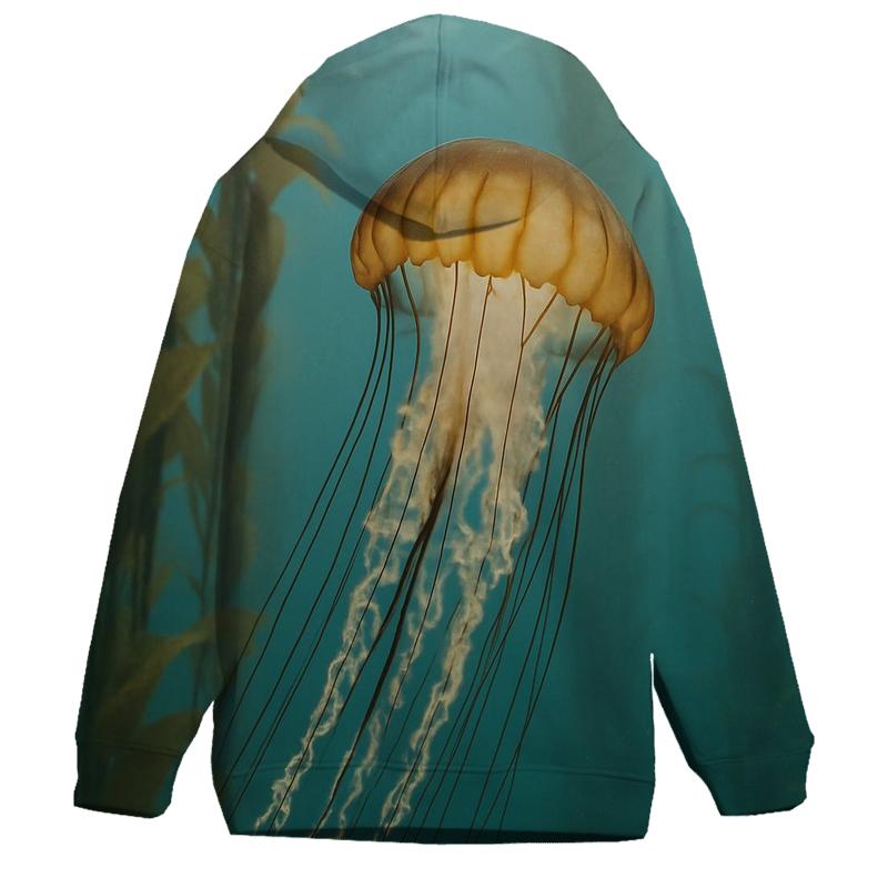 Kelp Forest Drift Pacific Sea Nettle embroidered hoodies