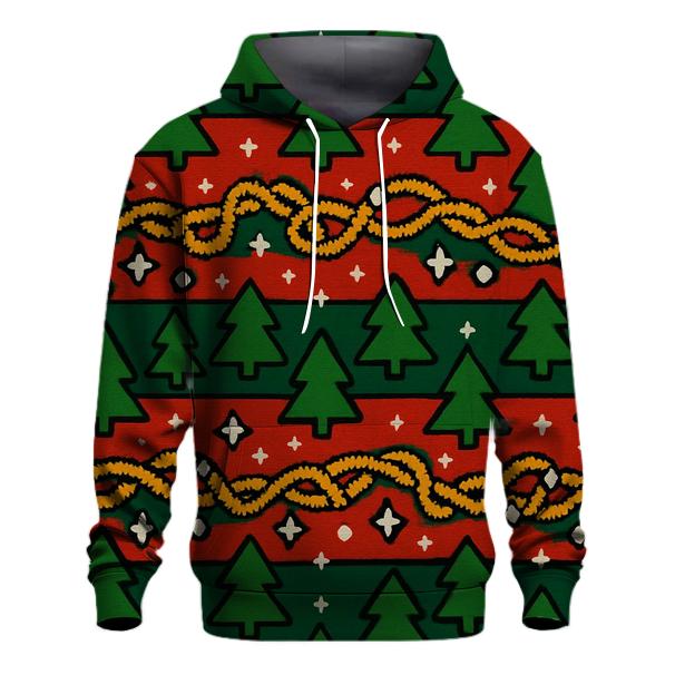 Tangled Tinsel Forest Bands Design heavyweight hoodies