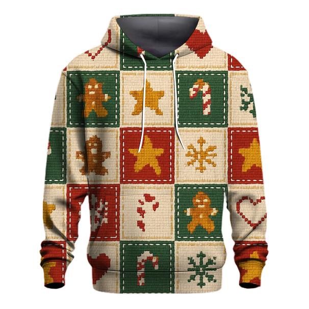 Gingerbread Cookie Confetti Grid Design heavyweight hoodies