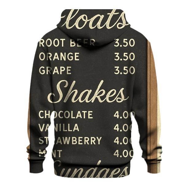 Vintage Soda Fountain Menu Board pullover hoodies